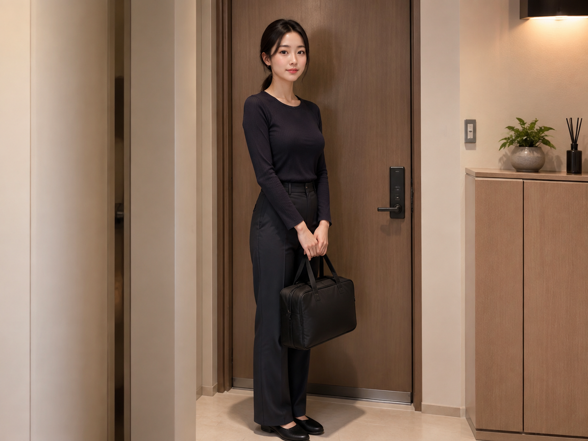 인천 월미도 방문 홈케어 일정을 준비하는 젊은 성인 한국 여성 관리사
